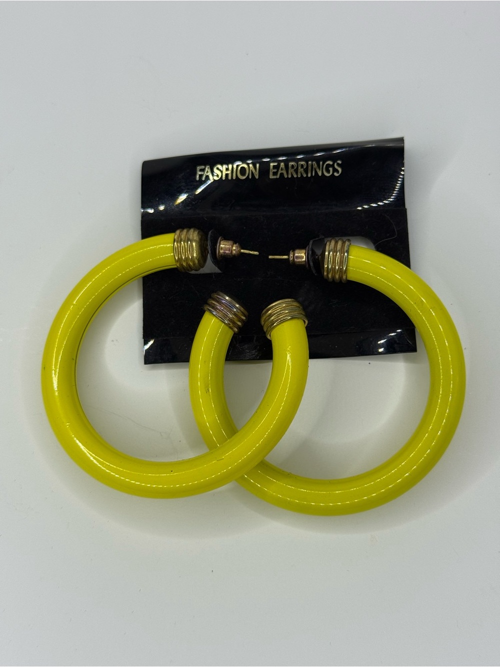 Trendy Lightweight Yellow Metal Hoop Earrings